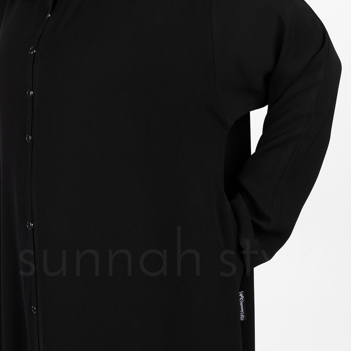 Sunnah Style Essentials Snap Front Abaya Black